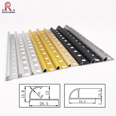 Building Accessories Aluminum Tile Trim 6063 / 6061 Round Shape Extrusion Profile